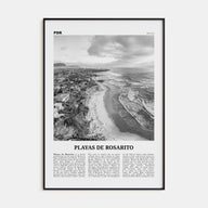 Playas de Rosarito Travel B&W Poster