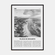 Playas de Rosarito Travel B&W Poster