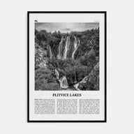 Plitvice Lakes Travel B&W Poster