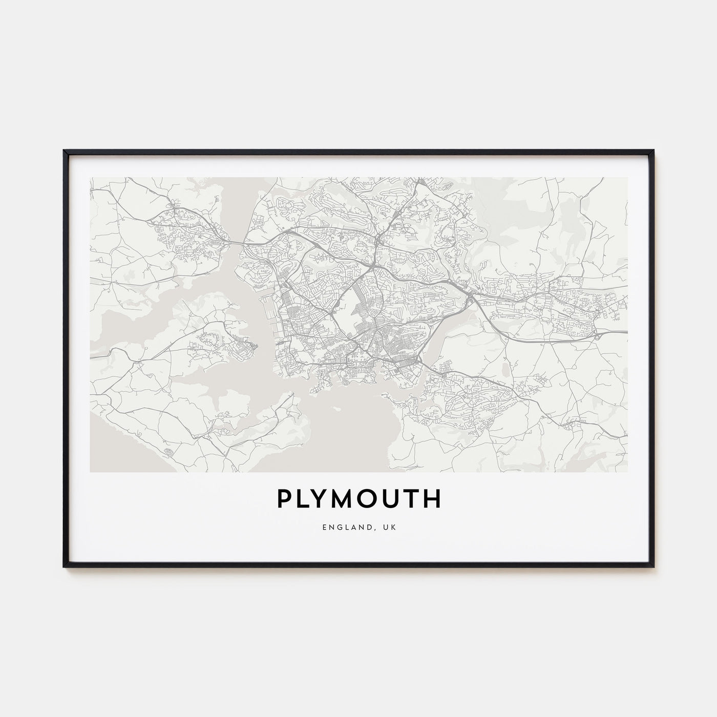Plymouth Map Landscape Poster