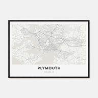 Plymouth Map Landscape Poster