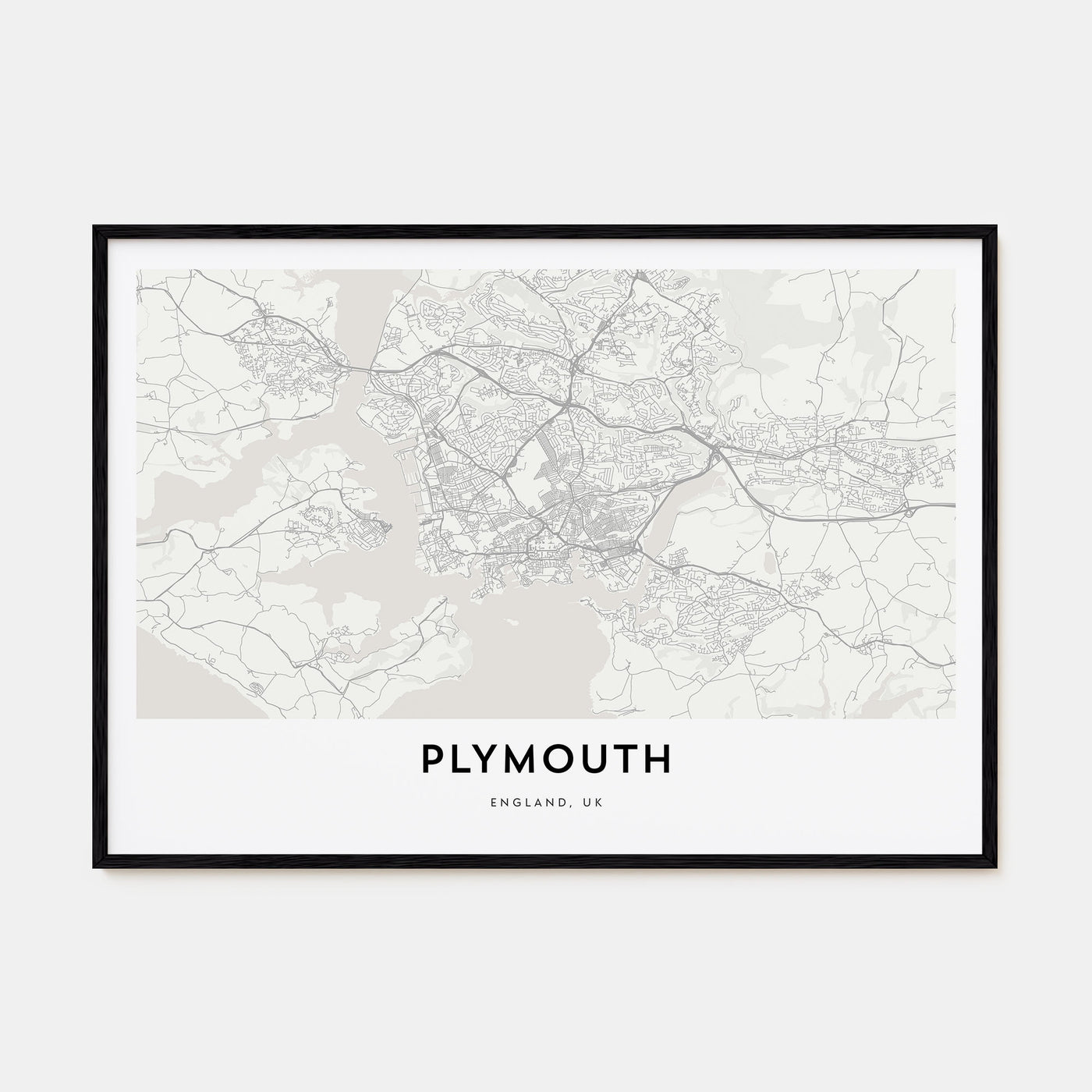Plymouth Map Landscape Poster