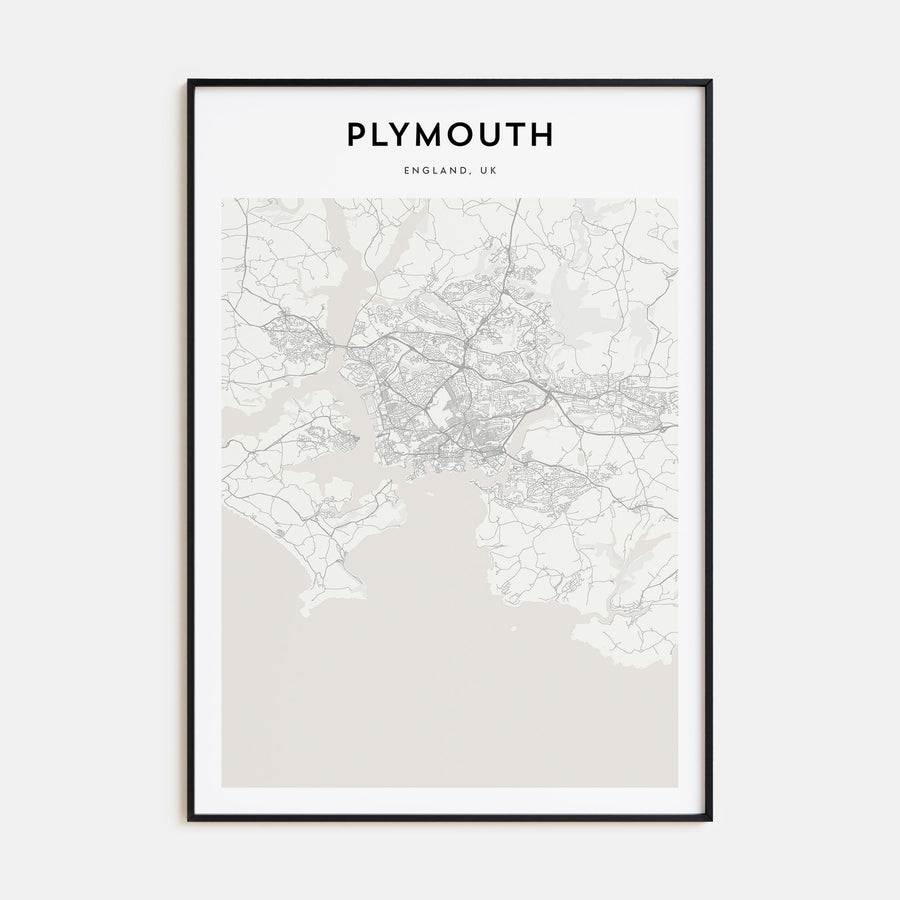 Plymouth Map Portrait Poster