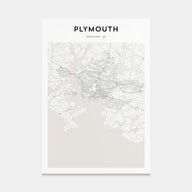 Plymouth Map Portrait Poster