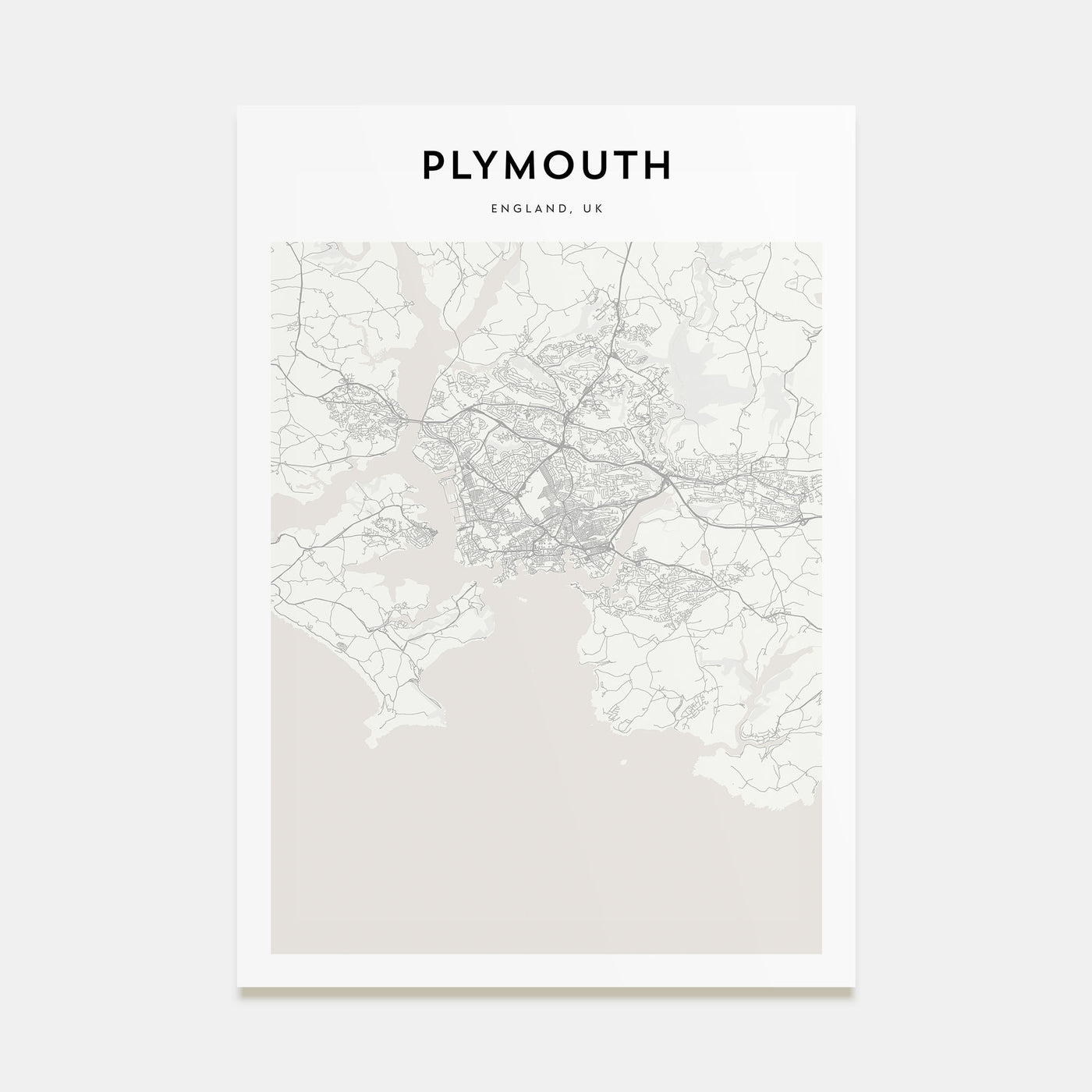 Plymouth Map Portrait Poster