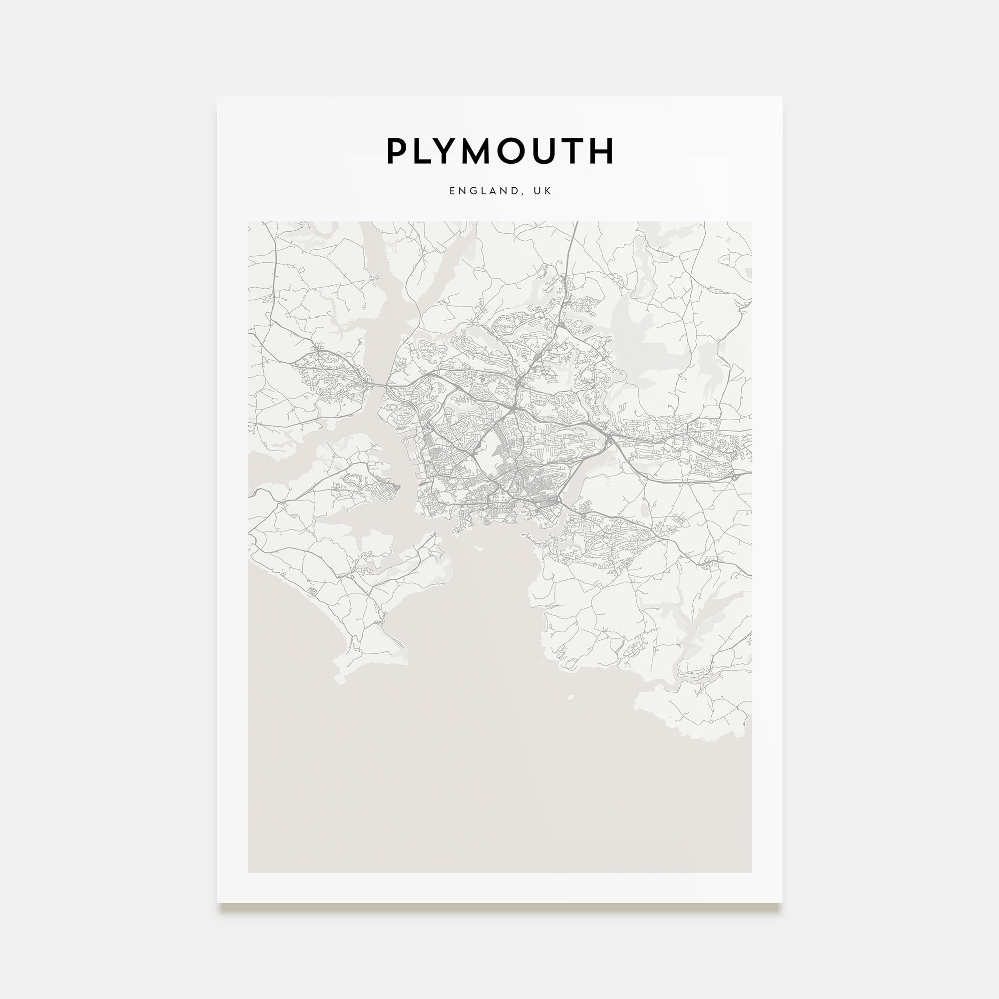 Plymouth Map Portrait Poster