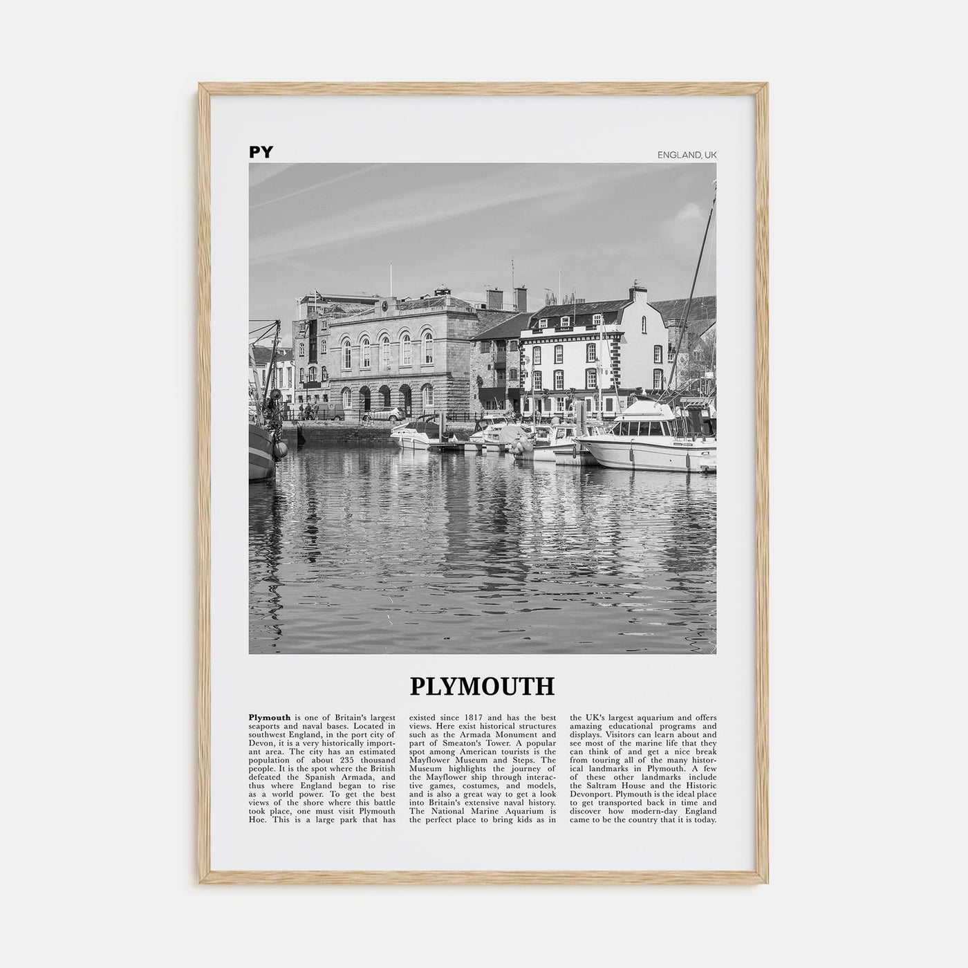 Plymouth Travel B&W Poster