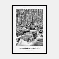 Pocono Mountains Portrait B&W Poster