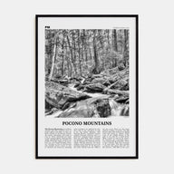 Pocono Mountains Travel B&W Poster
