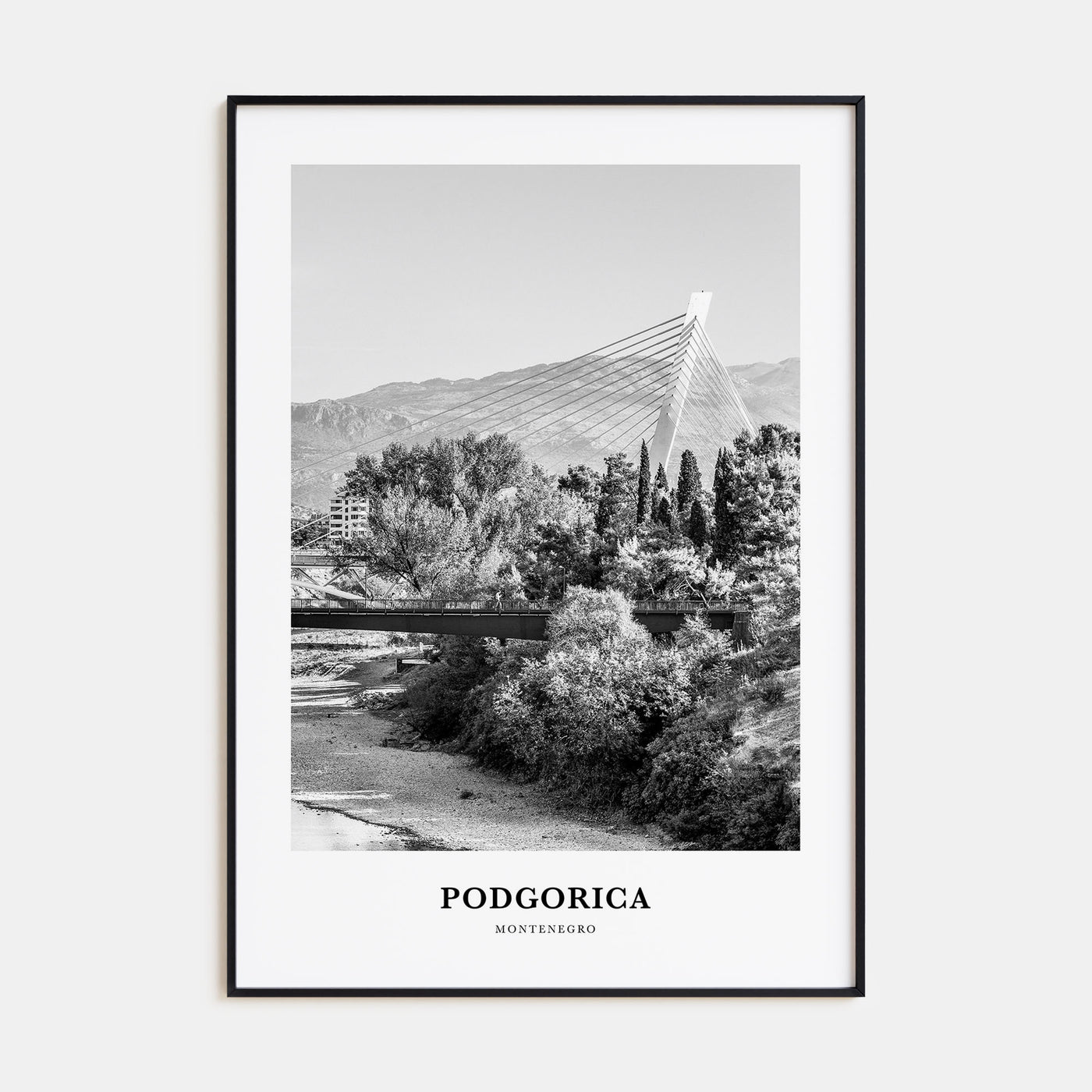 Podgorica Portrait B&W Poster