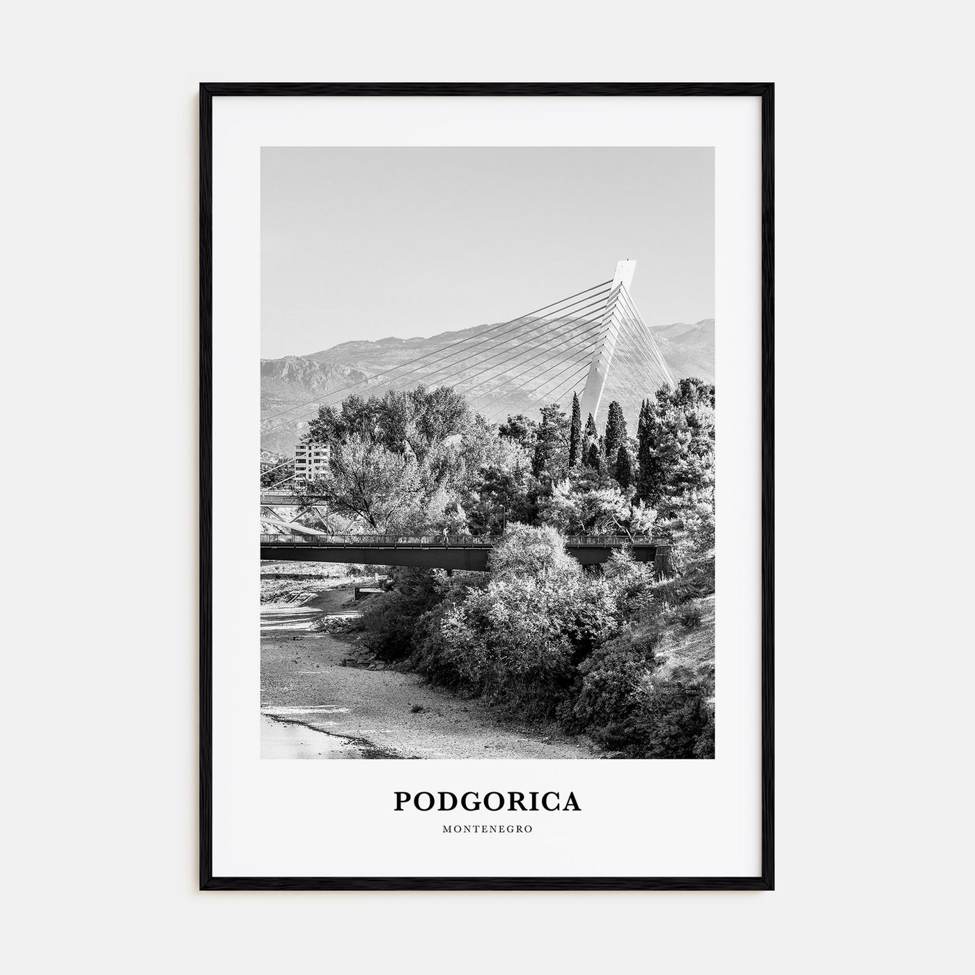 Podgorica Portrait B&W Poster