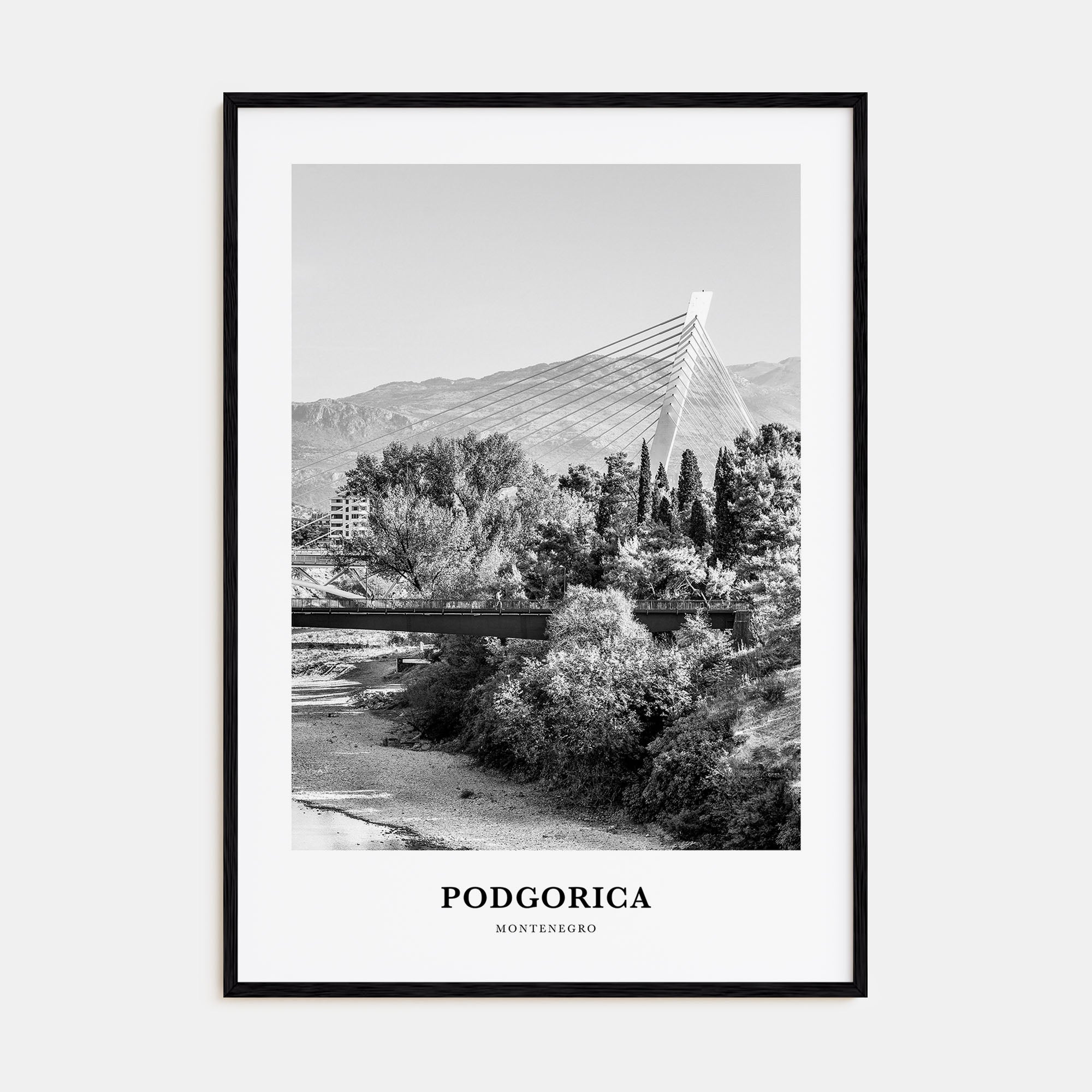 Podgorica Portrait B&W Poster