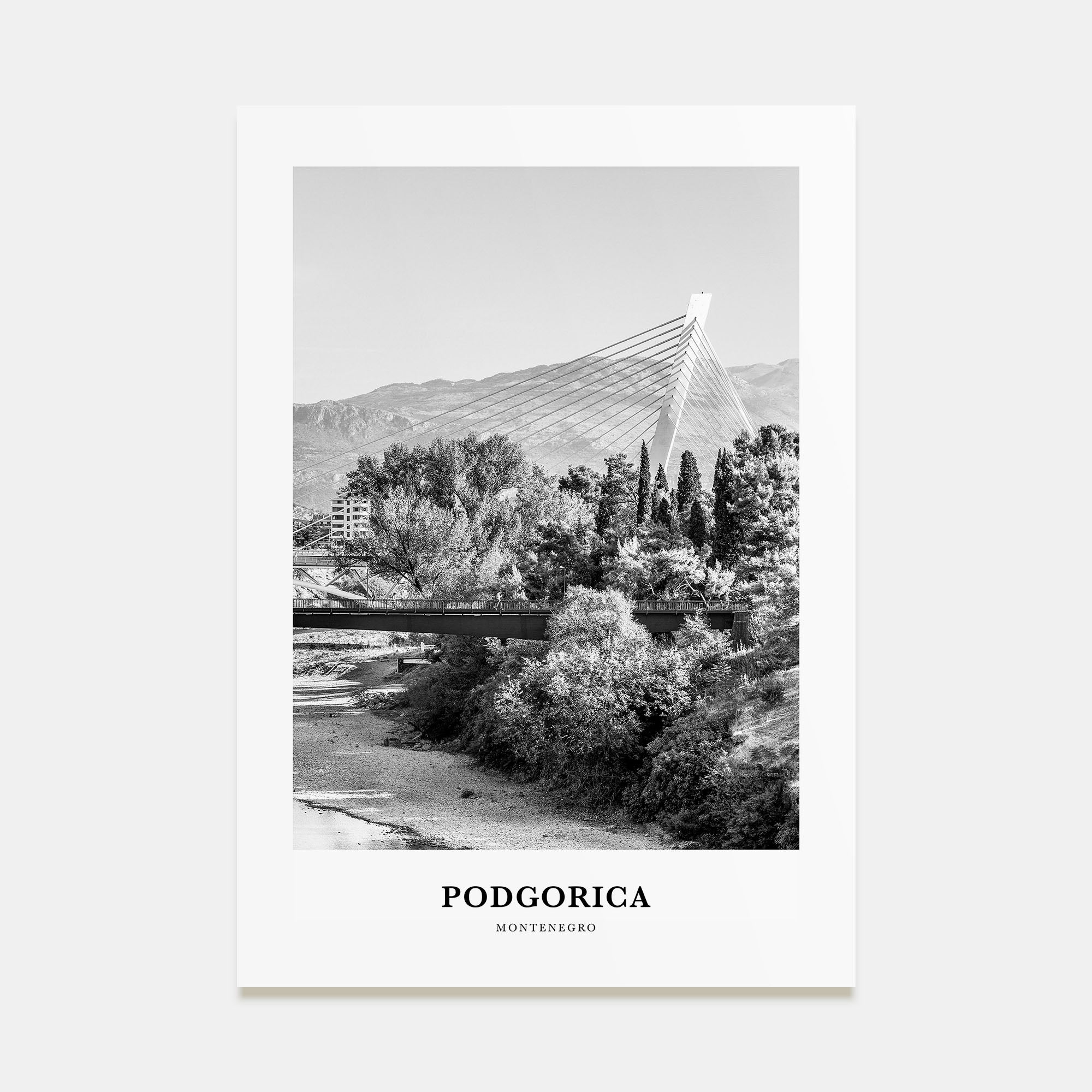 Podgorica Portrait B&W Poster