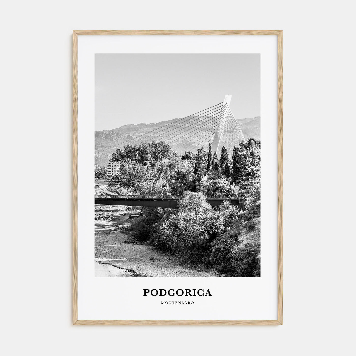 Podgorica Portrait B&W Poster