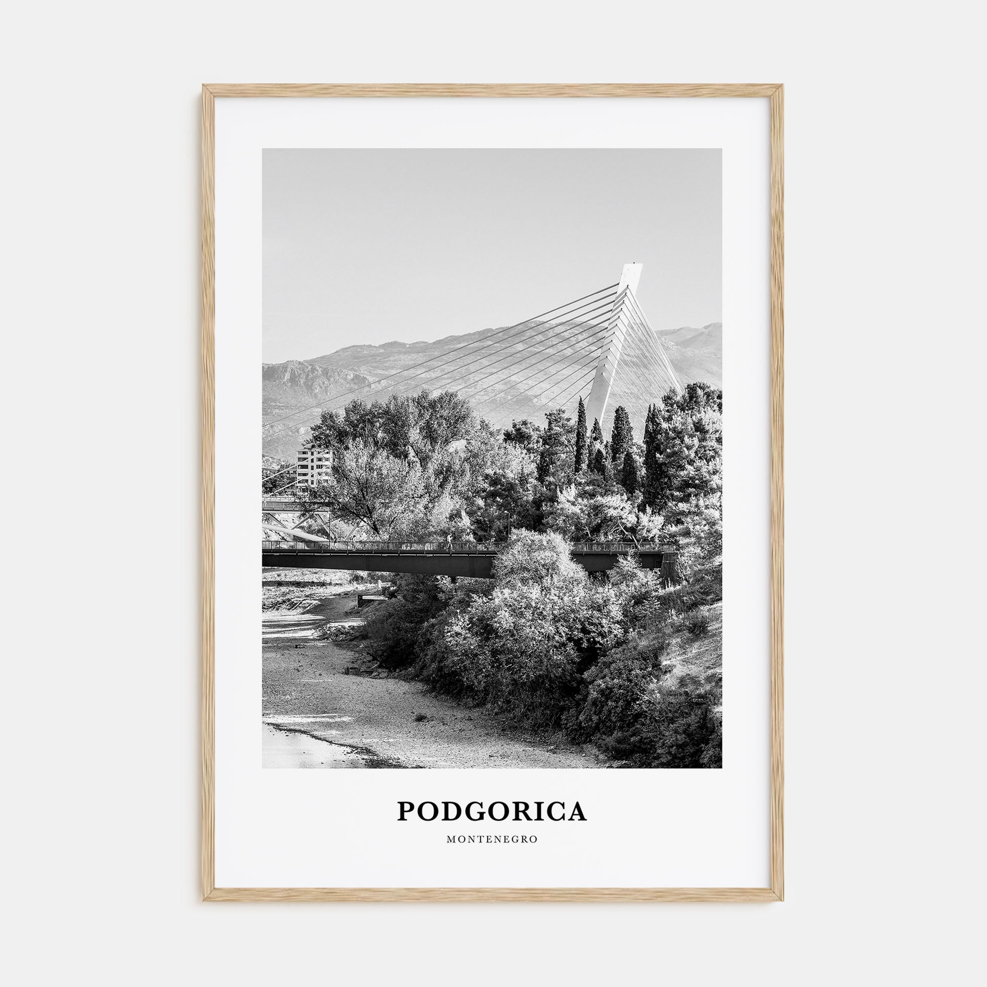 Podgorica Portrait B&W Poster