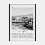 Podgorica Travel B&W Poster