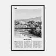 Podgorica Travel B&W Poster