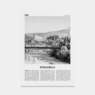 Podgorica Travel B&W Poster