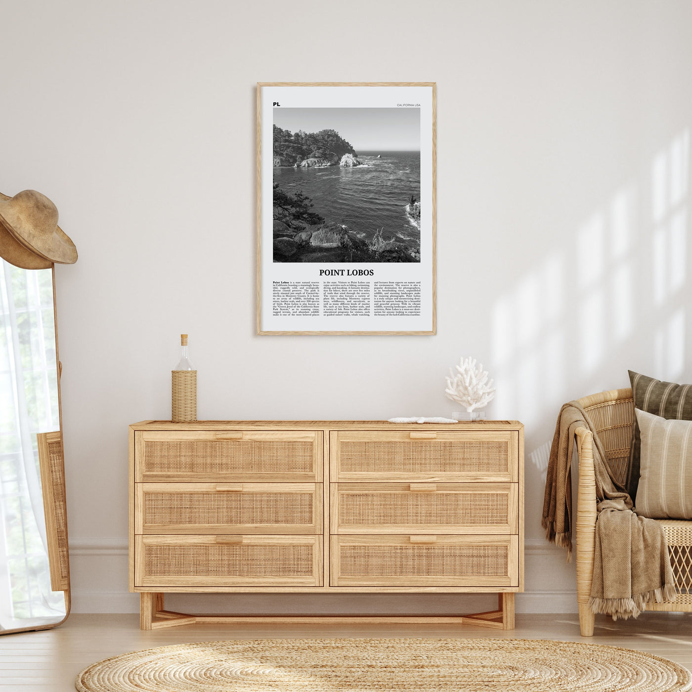 Point Lobos Travel B&W Poster