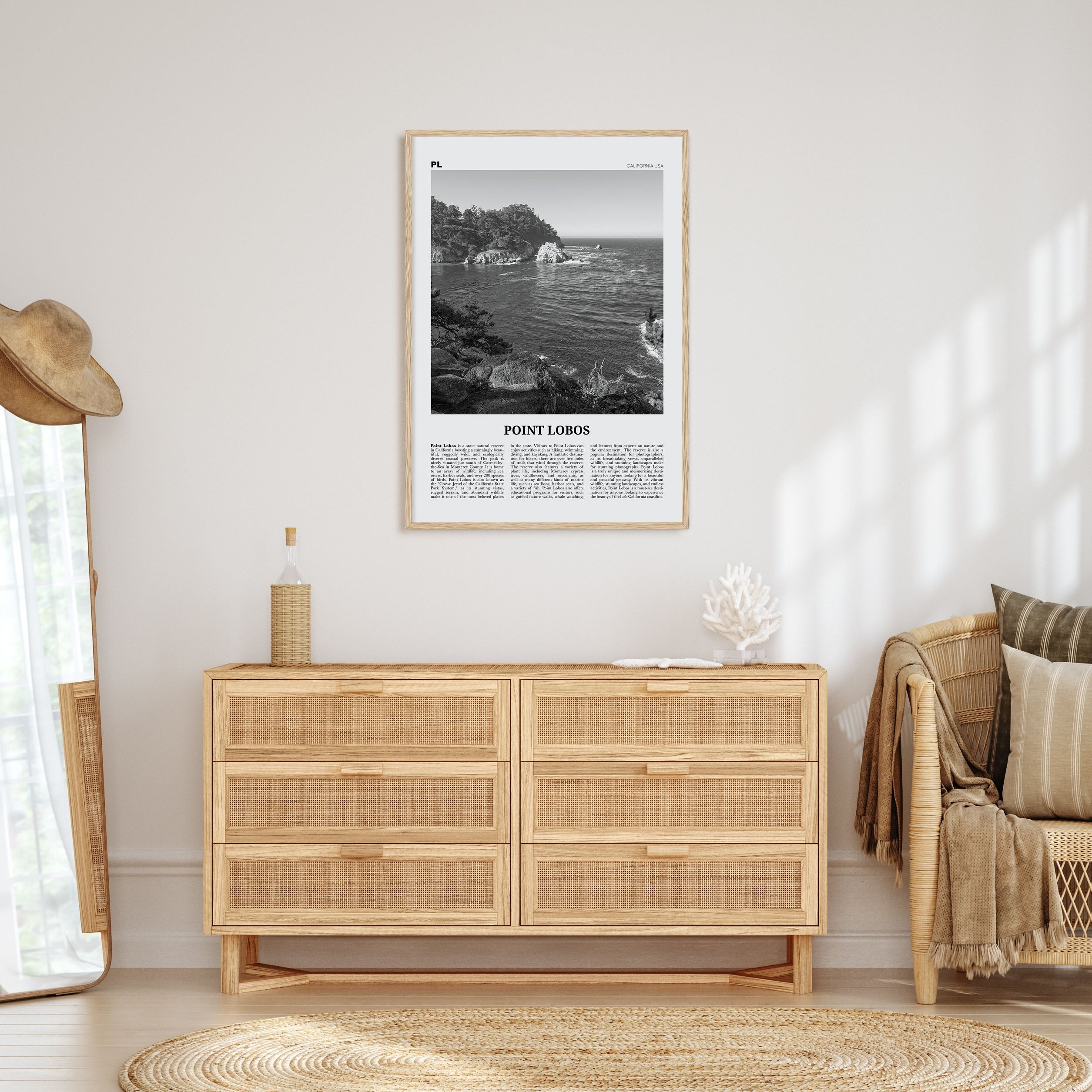 Point Lobos Travel B&W Poster