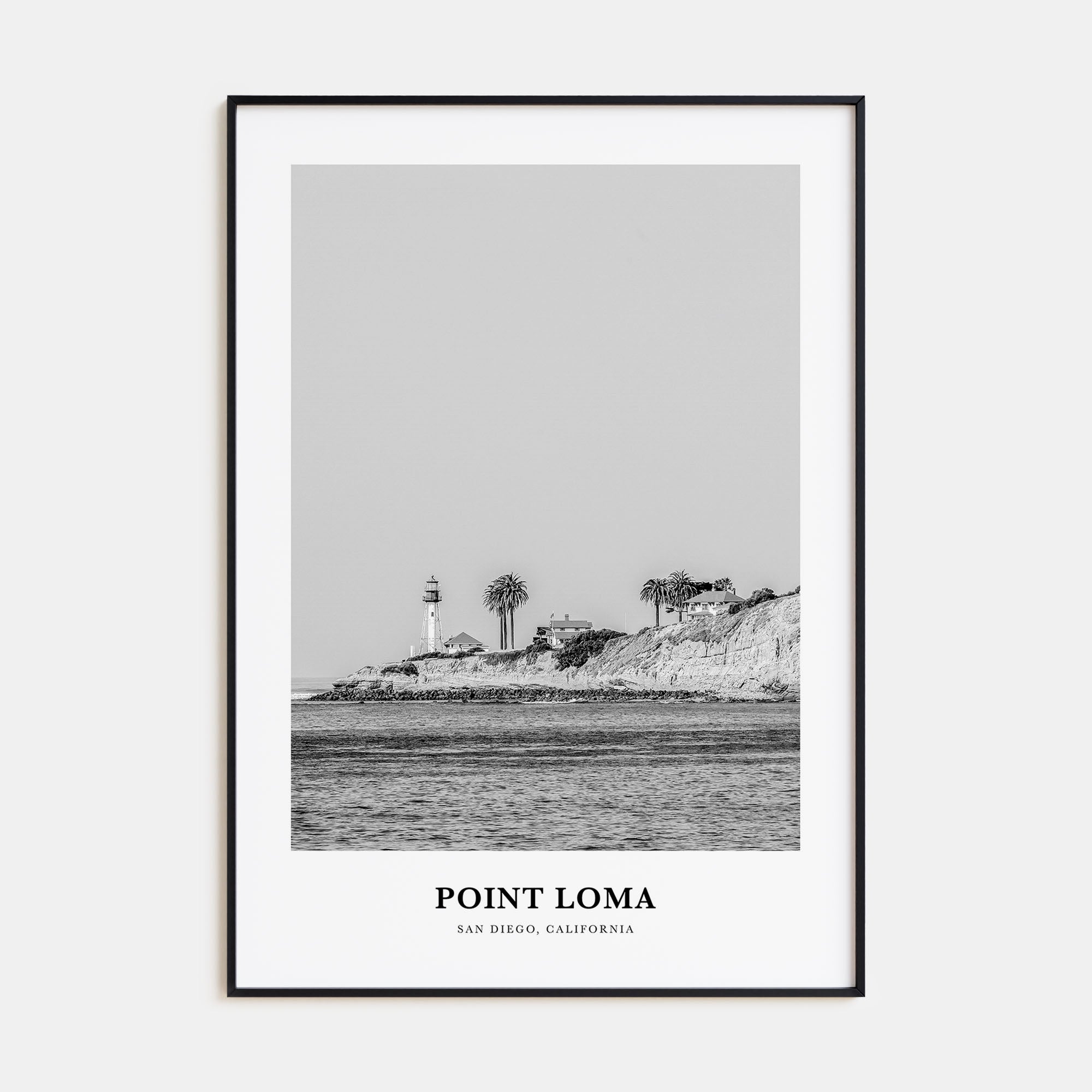 Point Loma Portrait B&W Poster