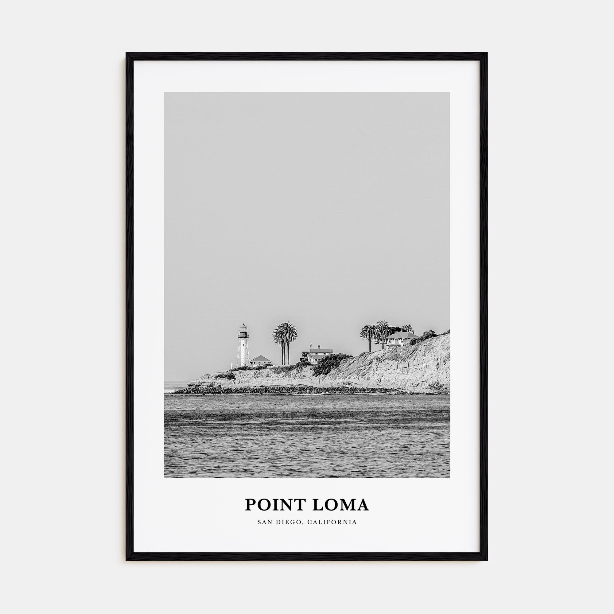 Point Loma Portrait B&W Poster