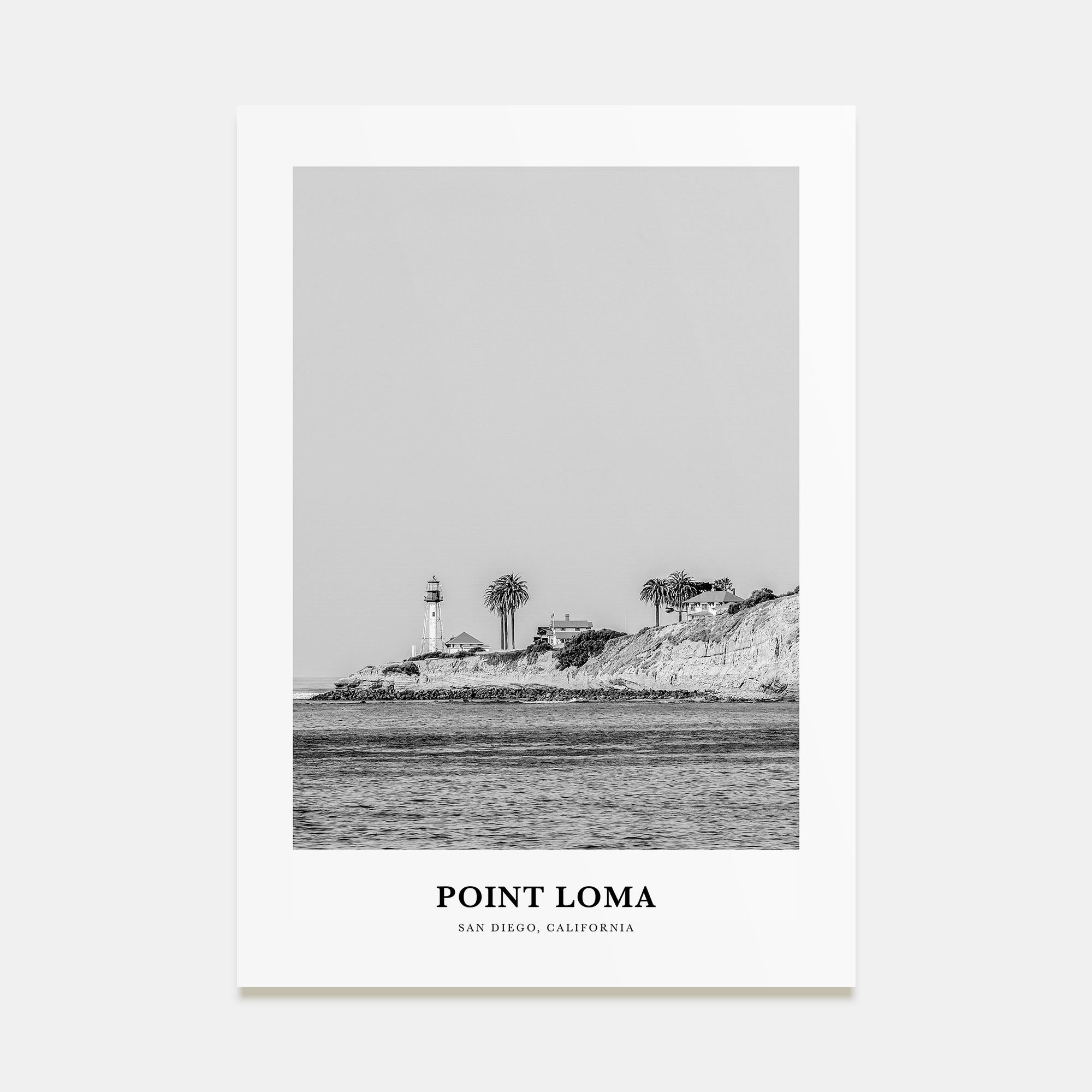 Point Loma Portrait B&W Poster