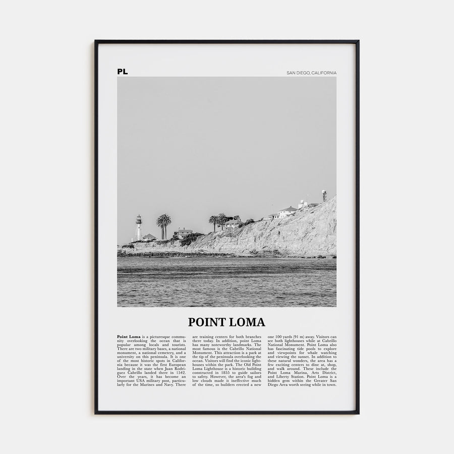 Point Loma Travel B&W Poster