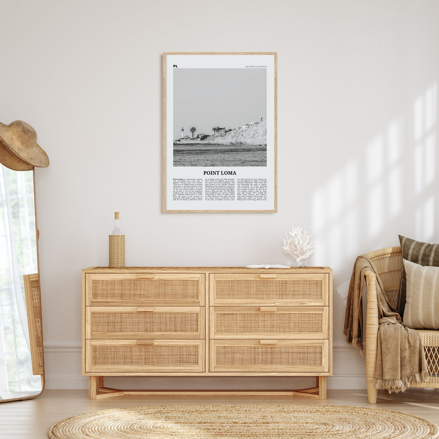 Point Loma Travel B&W Poster