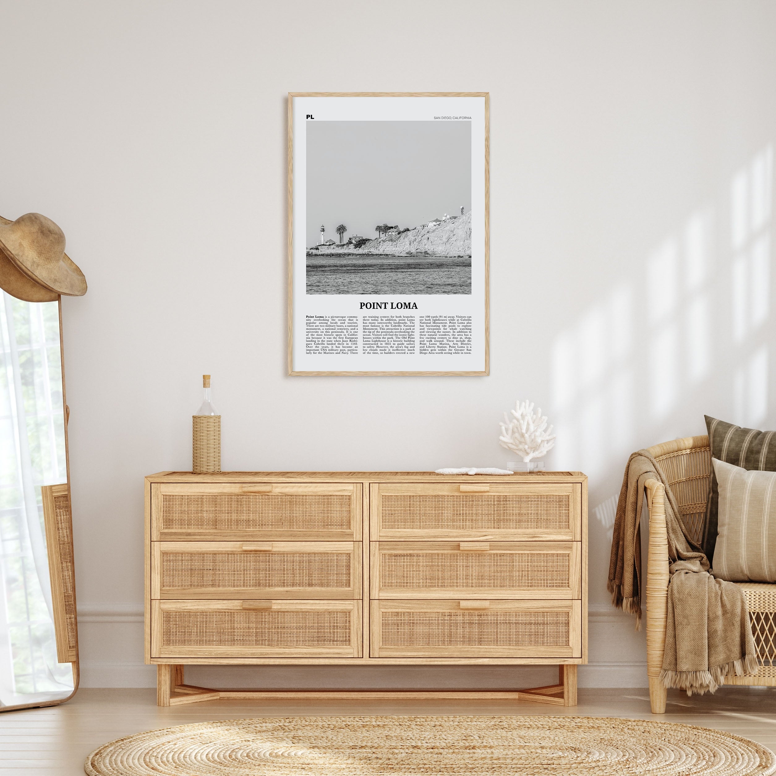 Point Loma Travel B&W Poster