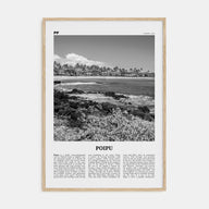 Poipu Travel B&W Poster