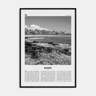 Poipu Travel B&W Poster