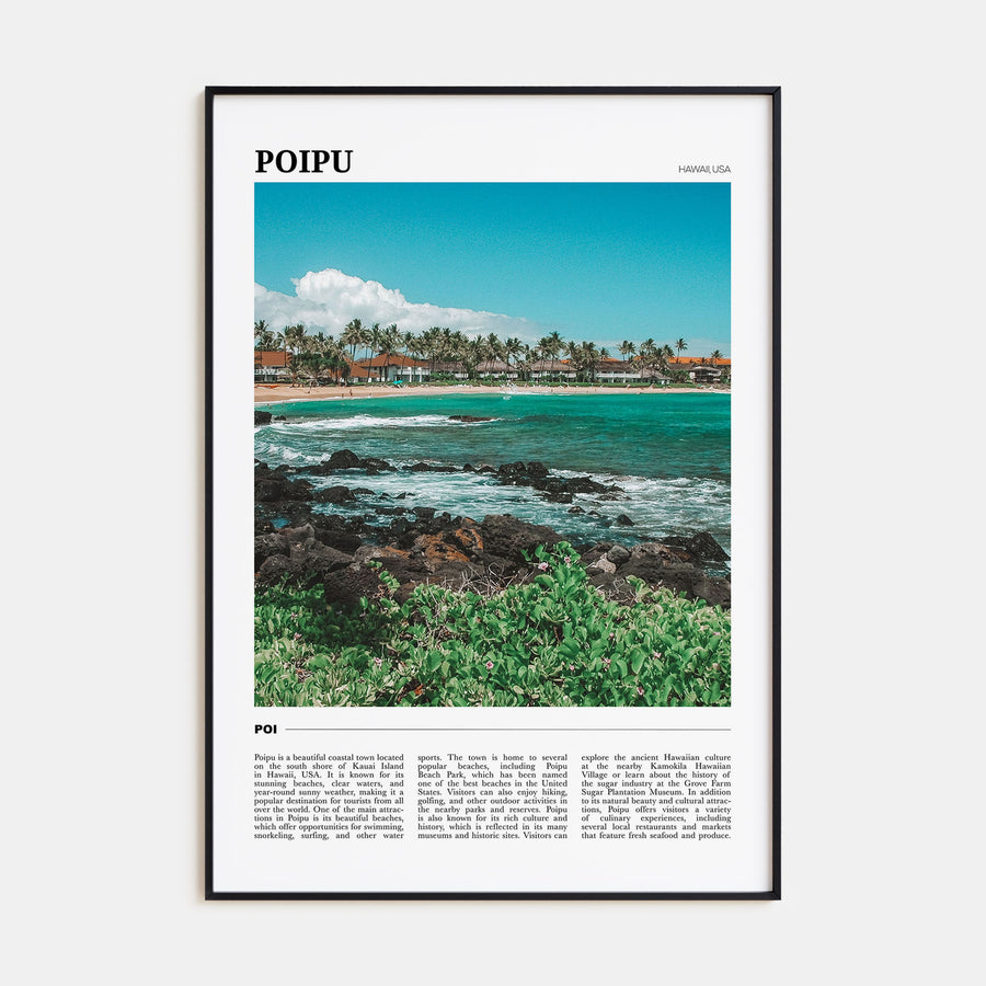 Poipu Travel Color Poster