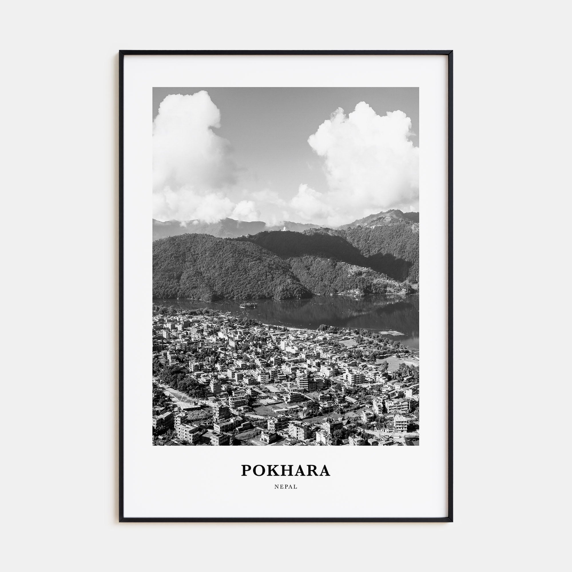 Pokhara Portrait B&W Poster