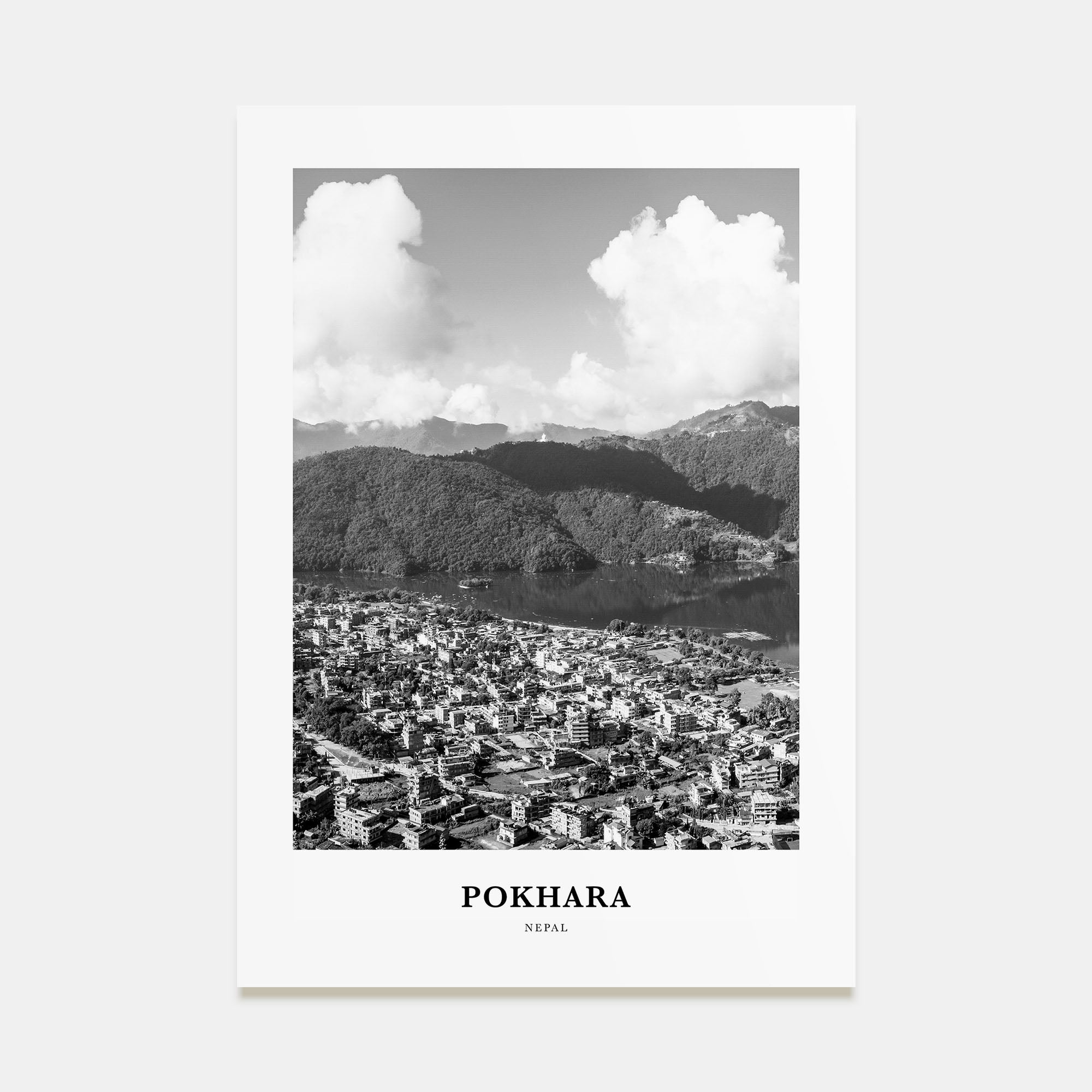 Pokhara Portrait B&W Poster