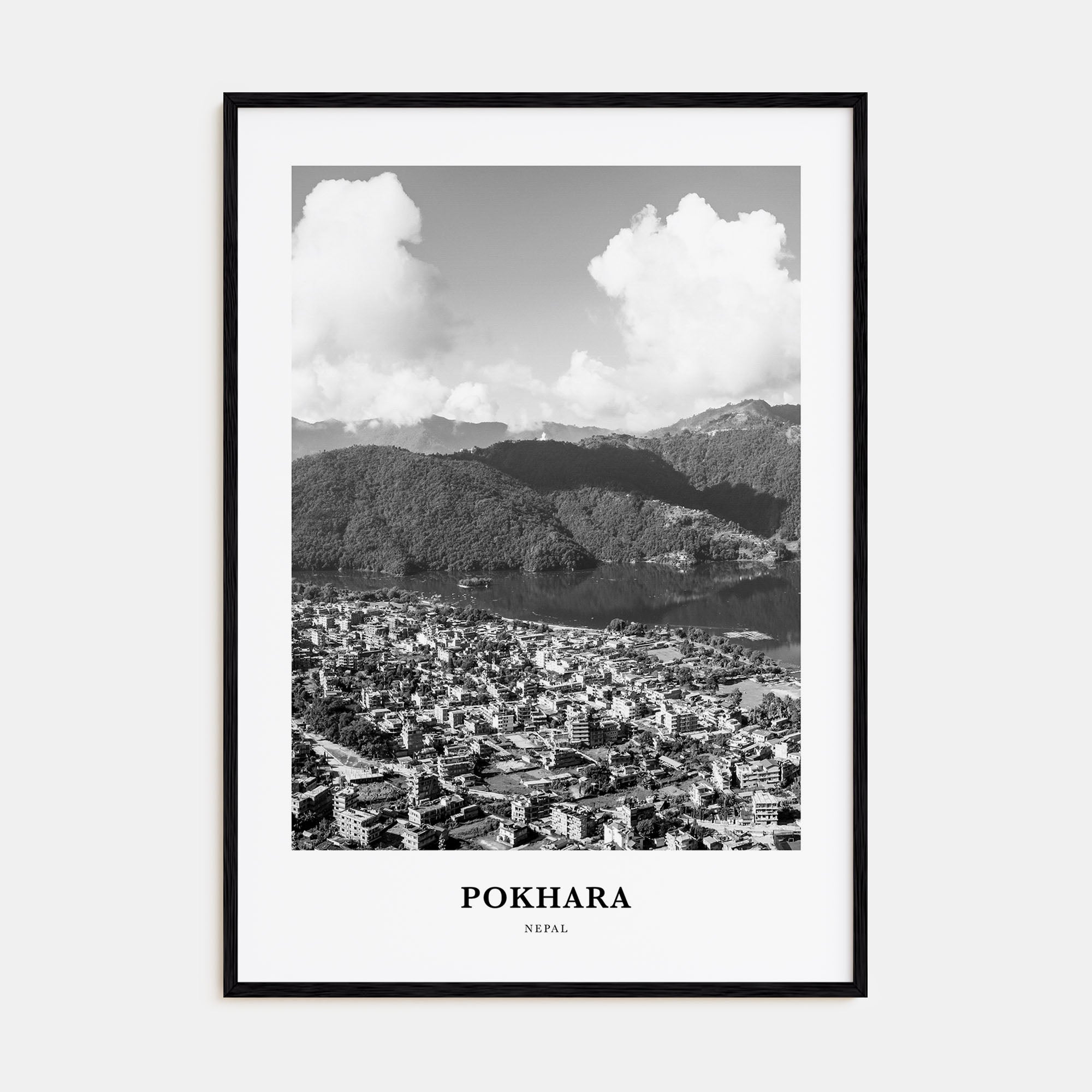 Pokhara Portrait B&W Poster