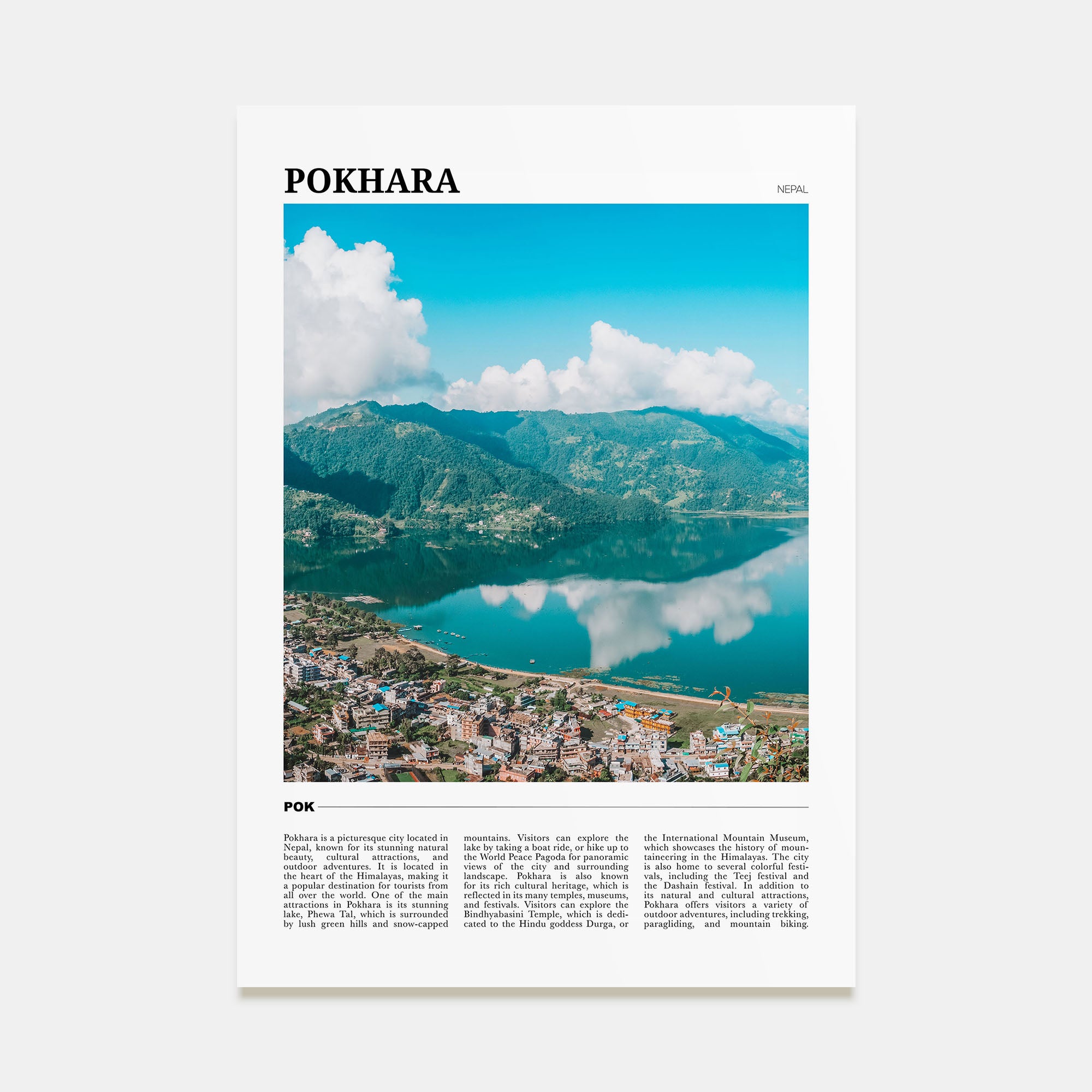 Pokhara Travel Color Poster