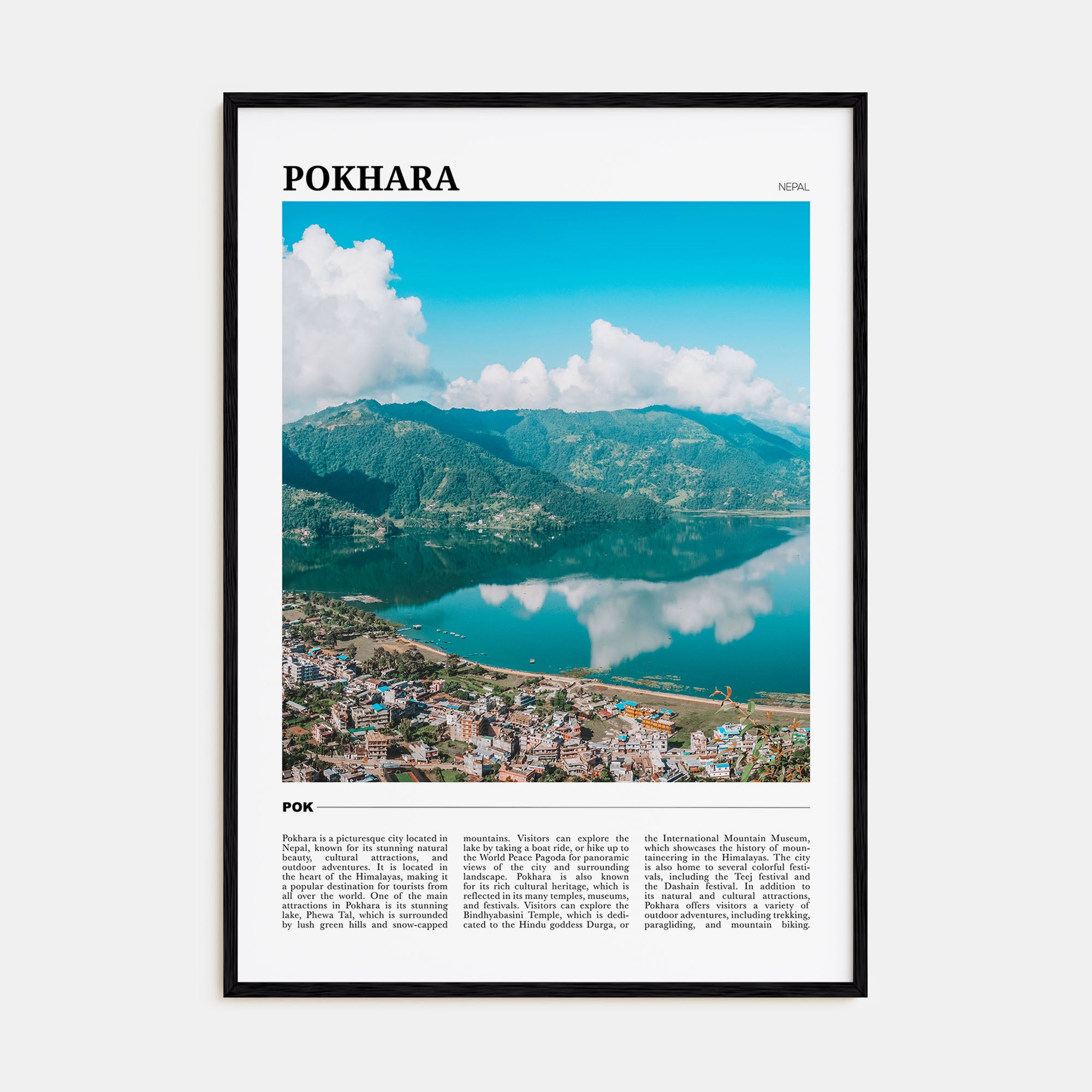 Pokhara Travel Color Poster