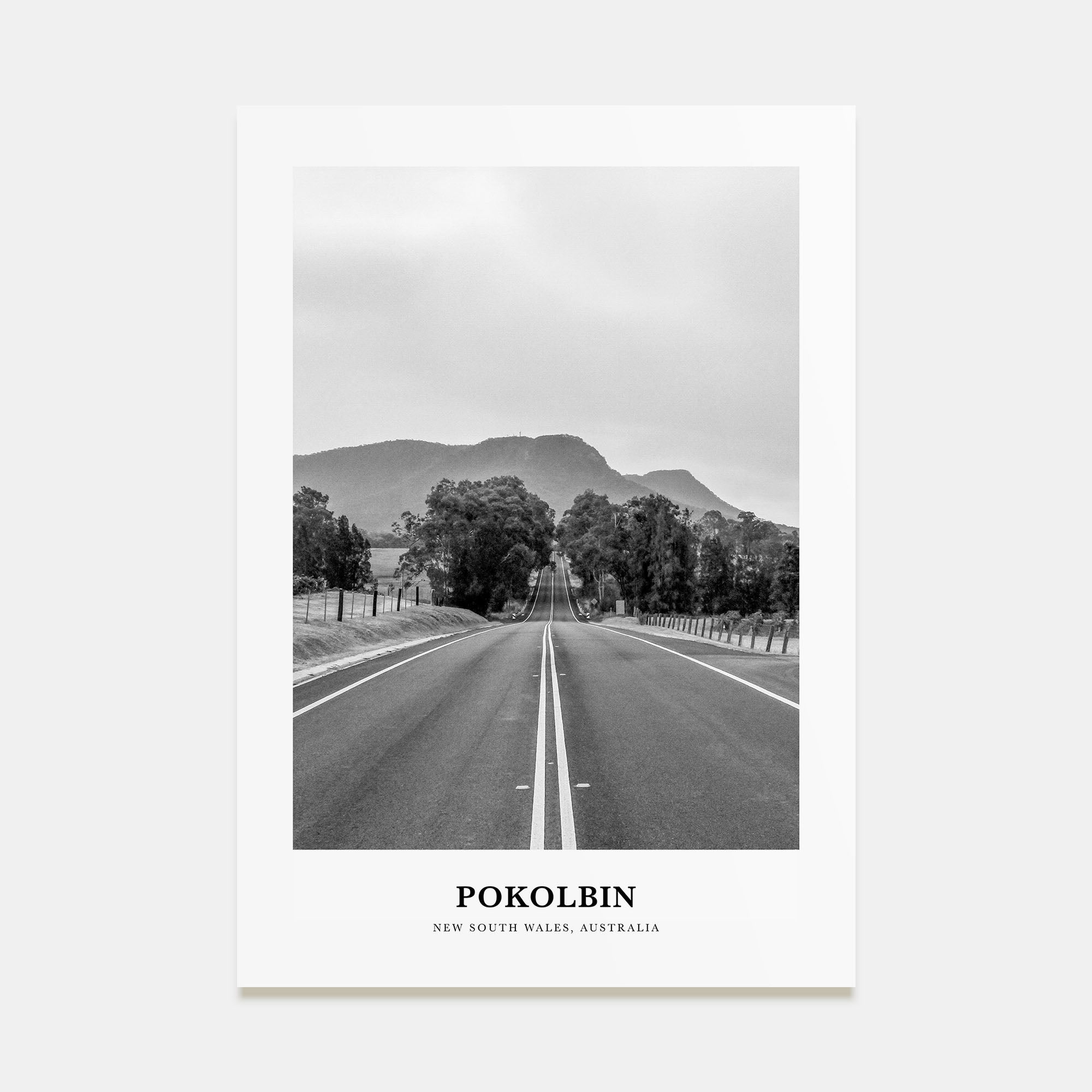 Pokolbin Portrait B&W Poster