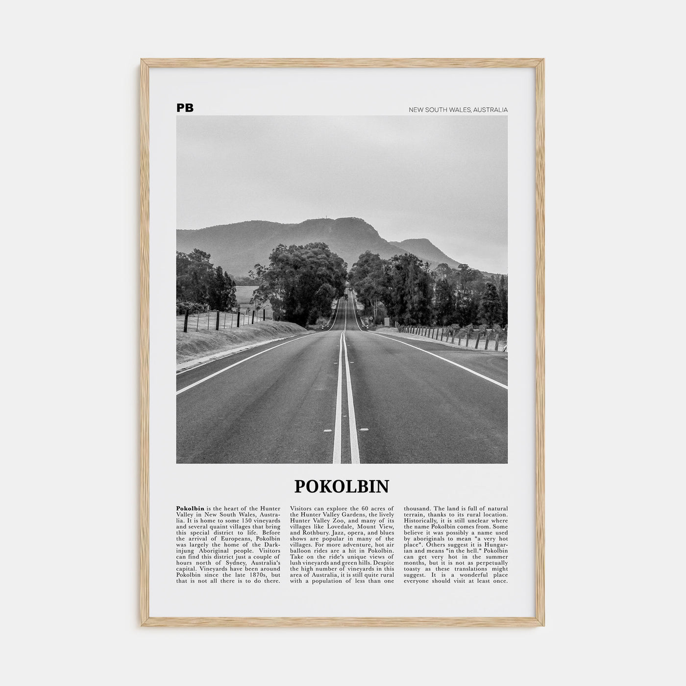 Pokolbin Travel B&W Poster