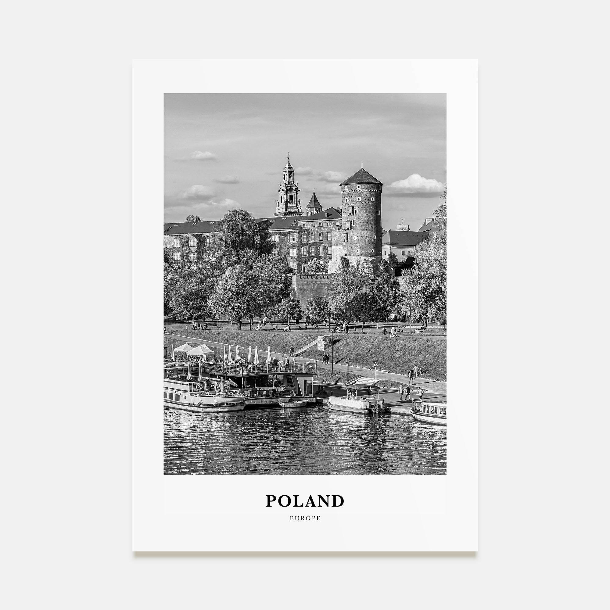 Poland Portrait B&W Poster