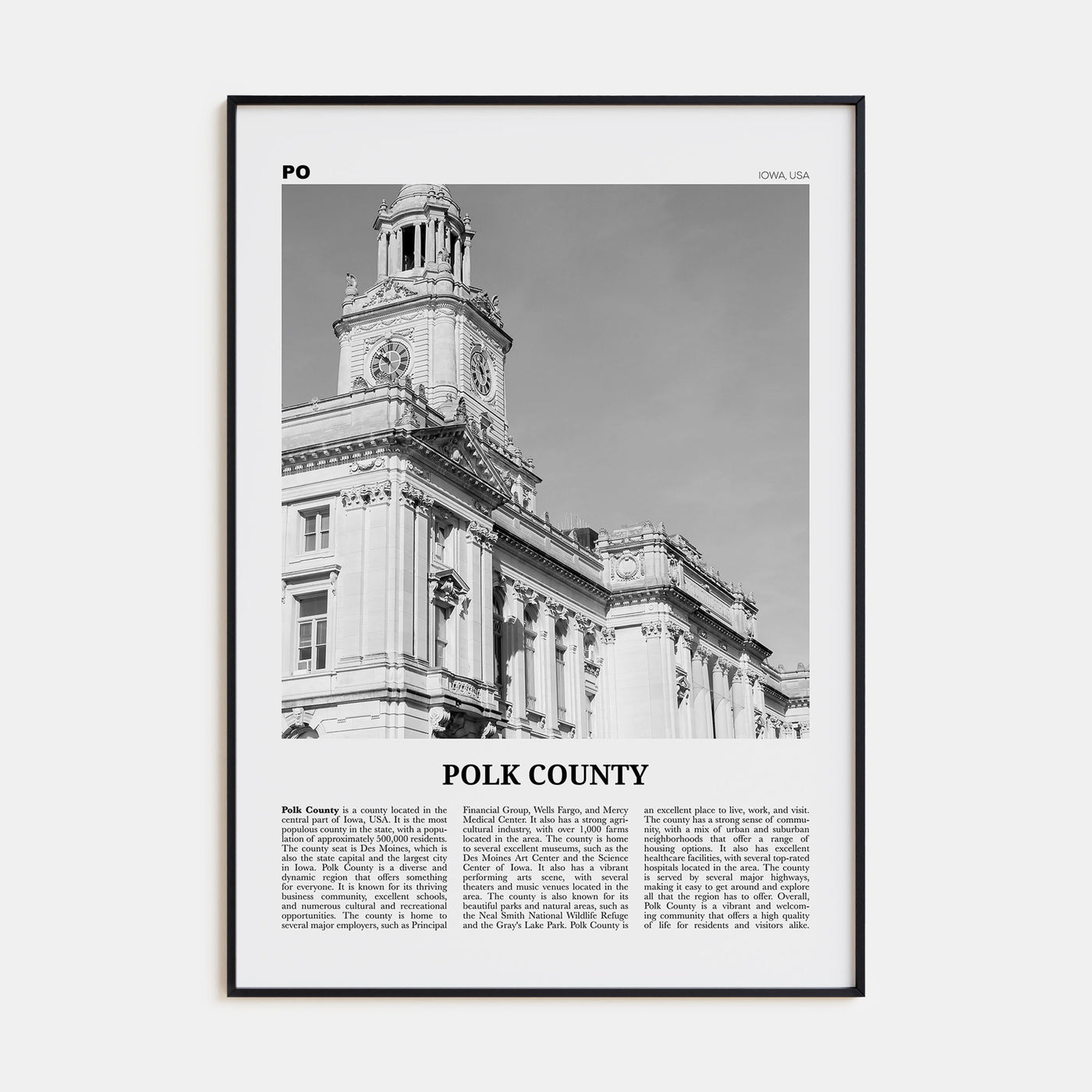 Polk County Travel B&W Poster