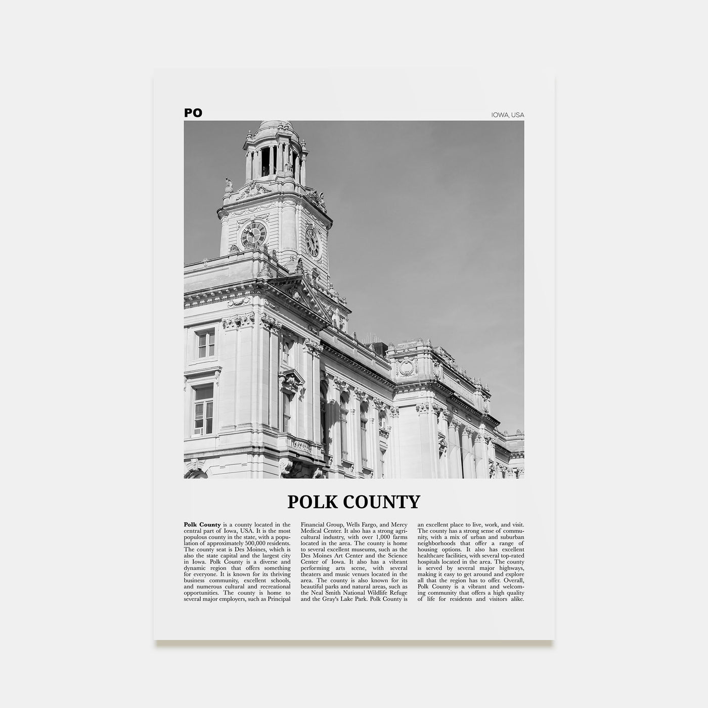 Polk County Travel B&W Poster