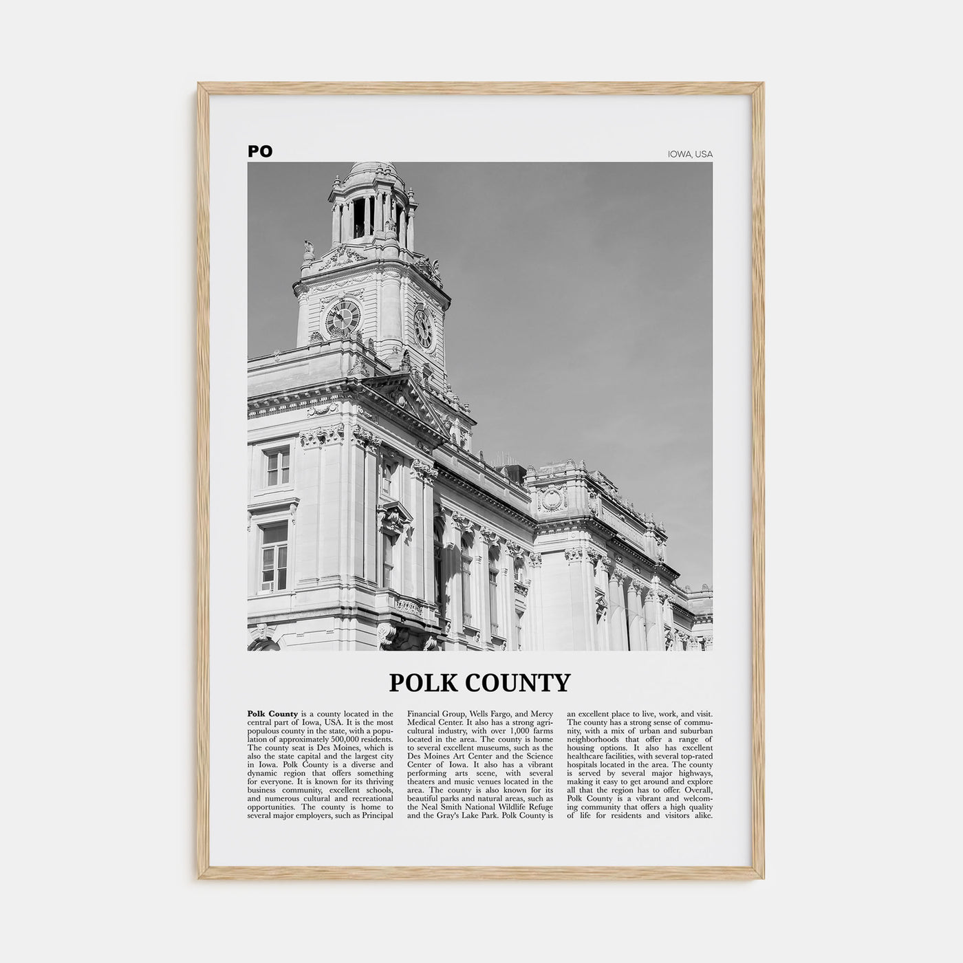 Polk County Travel B&W Poster