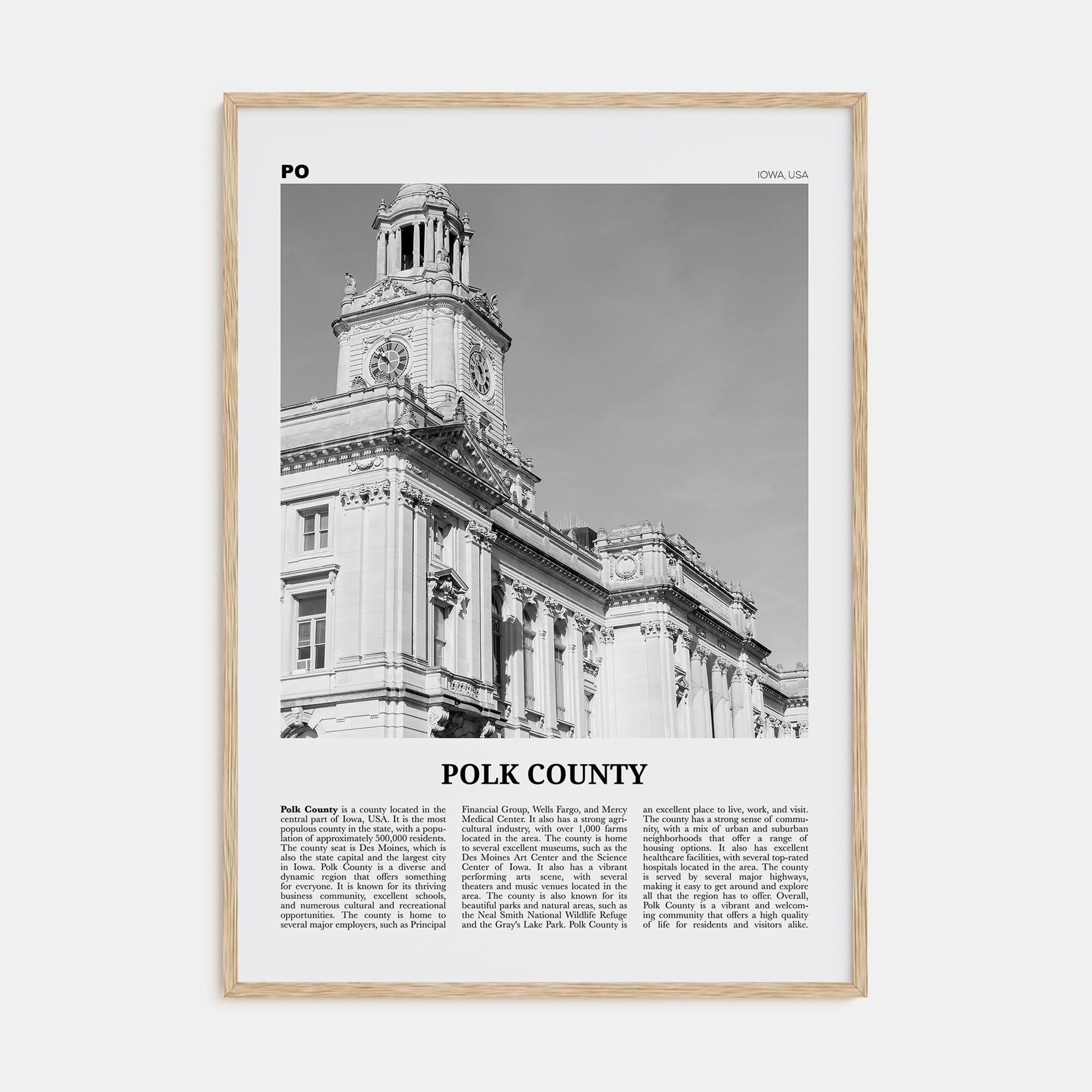 Polk County Travel B&W Poster