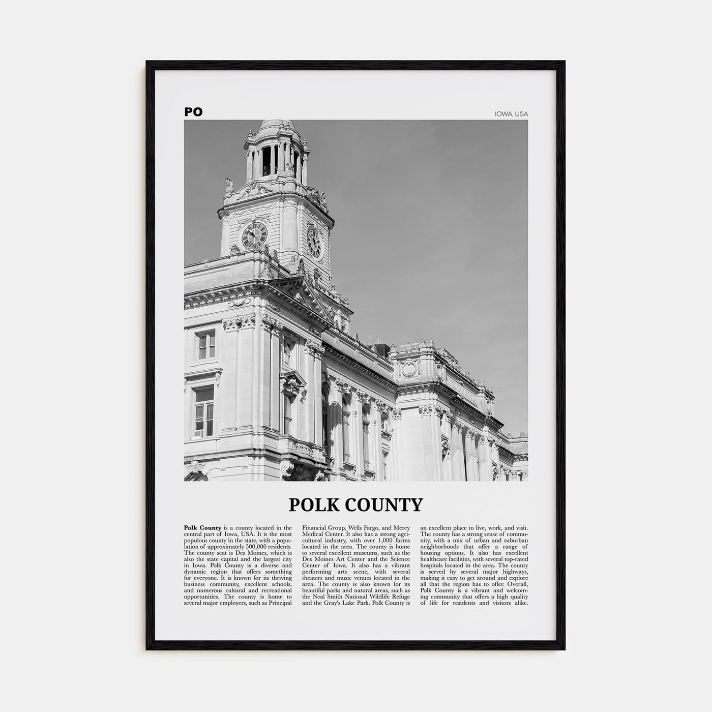 Polk County Travel B&W Poster