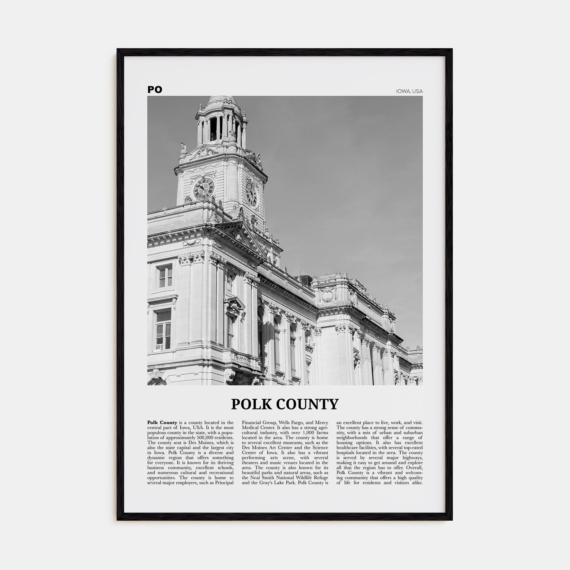 Polk County Travel B&W Poster