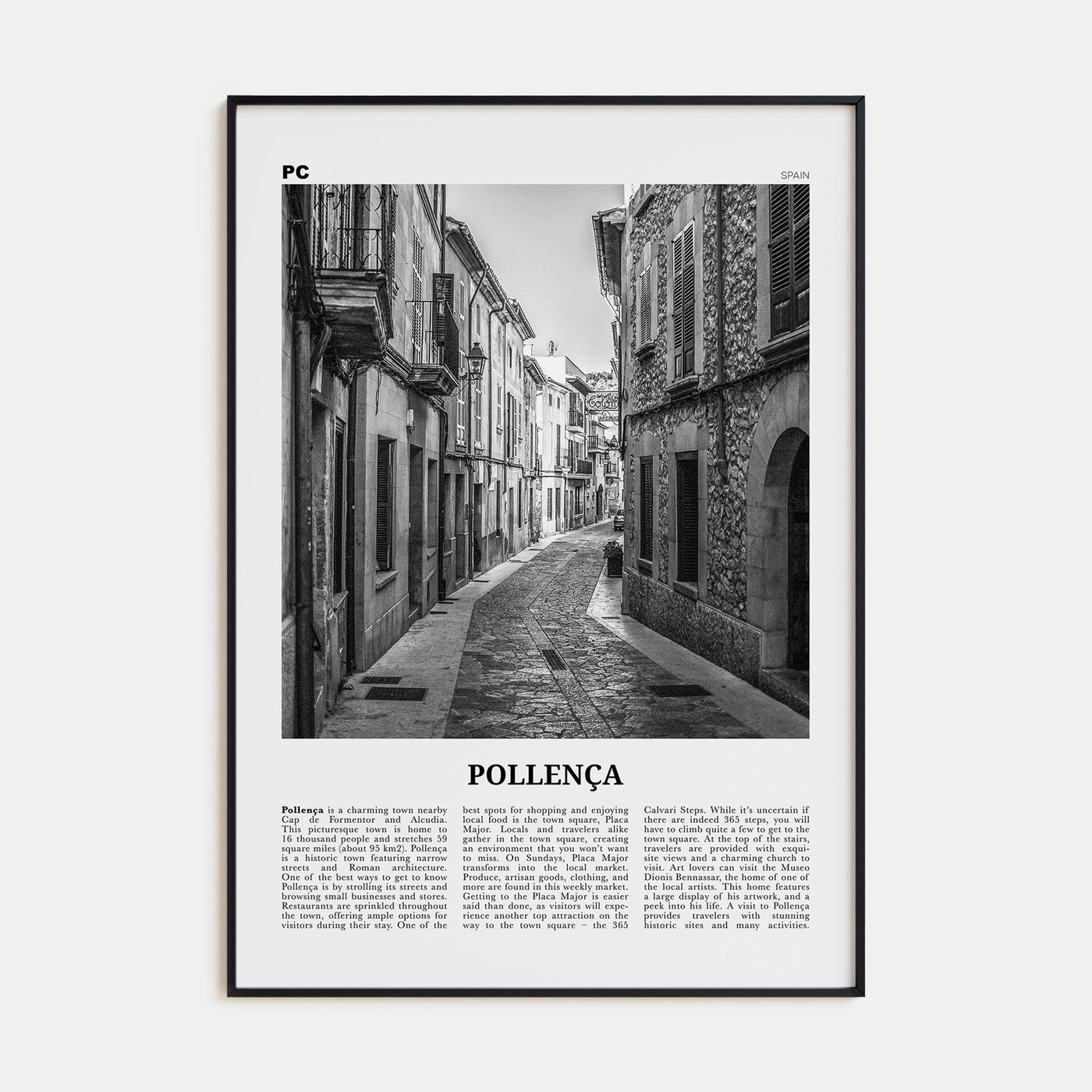 Pollença Travel B&W Poster