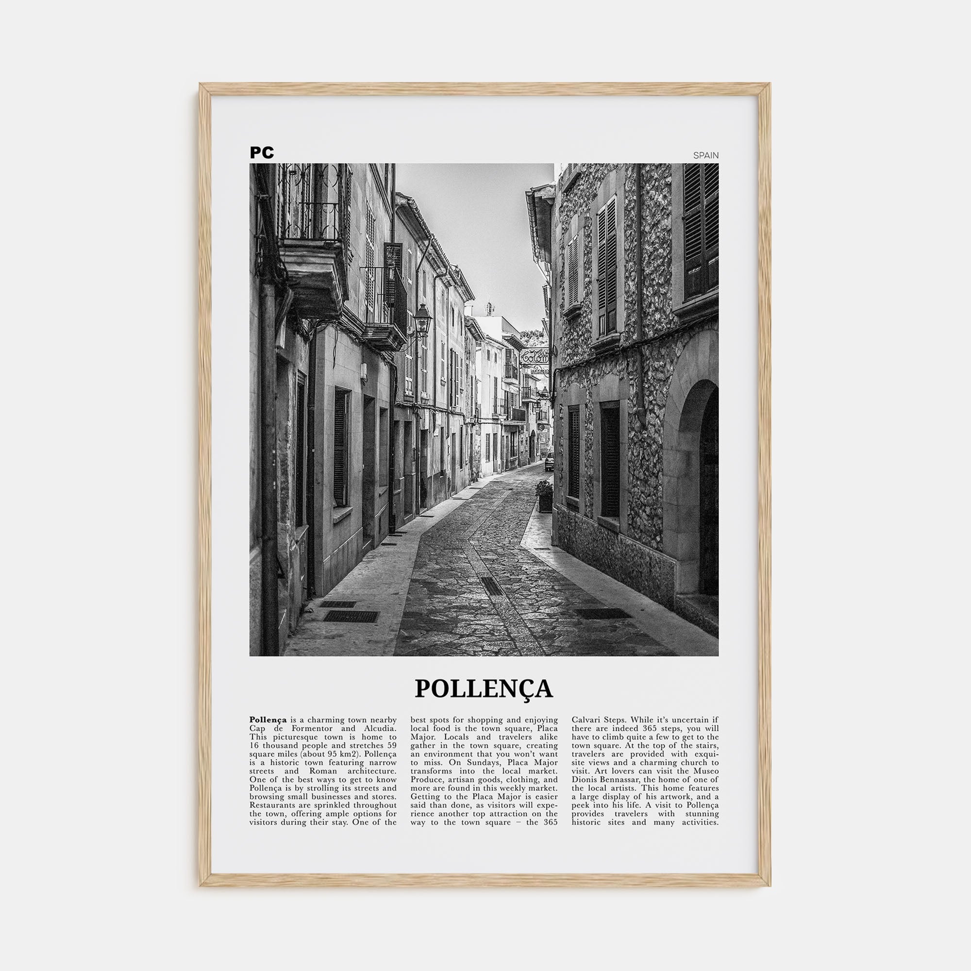 Pollença Travel B&W Poster