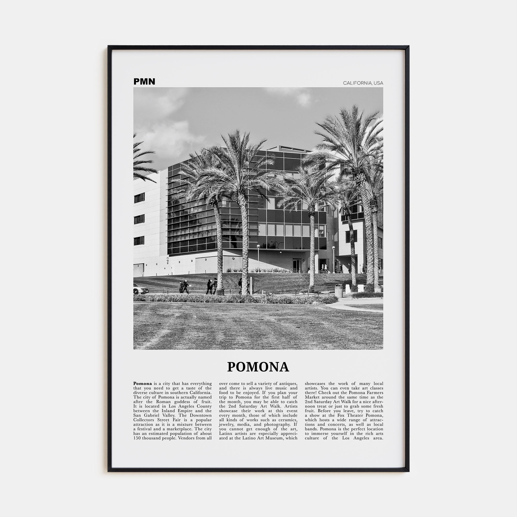 Pomona Travel B&W Poster
